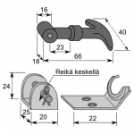 KUMIHAKA 060MM METALLIOSINEEN 2 KPL