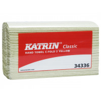 KÄSIPYYHEPAPERI KATRIN CLASSIC C-TAITTO KELTAINEN (16KPL/PUSSI)