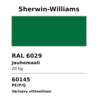 JAUHEMAALI SHERWIN-WILLIAMS RAL6029 PE/P/Q 20KG