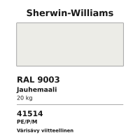 JAUHEMAALI SHERWIN-WILLIAMS RAL9003 PE/P/M 20KG