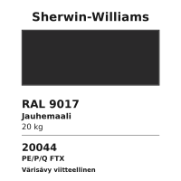 JAUHEMAALI SHERWIN-WILLIAMS RAL9005 PE/P/Q FTX 20KG